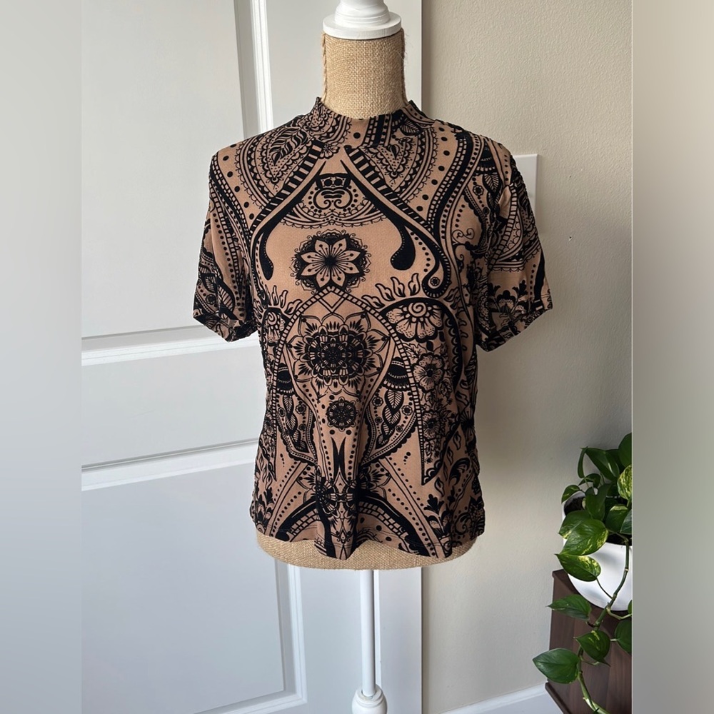Velvet Mesh Top Plus size